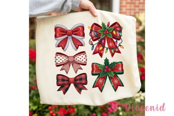 Christmas Bows Sublimation Design & Illustrations