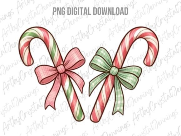 Christmas Candy Cane Clipart PNG & Illustrations