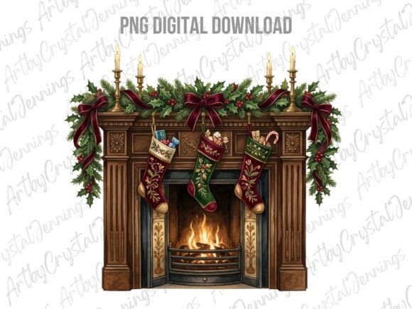 Christmas Fireplace Holiday PNG Illustrations Review