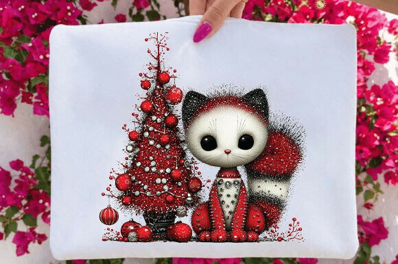 Christmas Fox with Festive Tree PNG & Illustrations