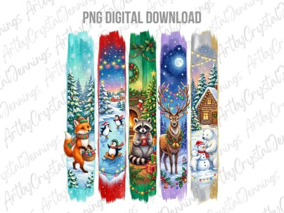 Christmas Holiday Brushstroke Animal PNG & Illustrations