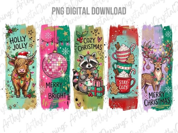 Christmas Holiday Brushstroke PNG & Illustrations