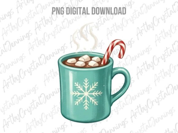 Christmas Hot Cocoa Mug Clipart PNG Illustrations