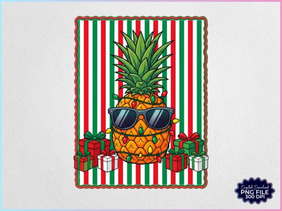 Christmas in July Pineapple Stripe PNG Review