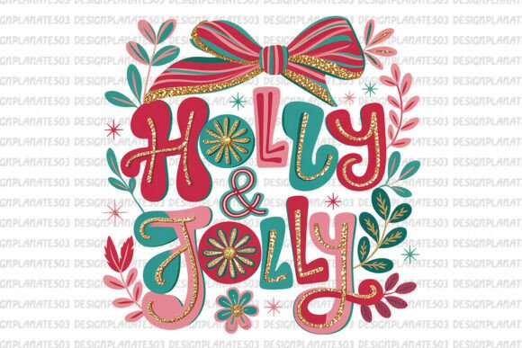 Christmas Png Glitter Holly Jolly Illustrations Review