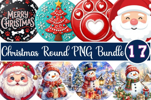 Christmas Round PNG Bundle Illustrations Review