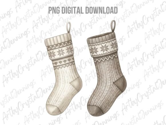 Christmas Stocking Clipart PNG Illustrations
