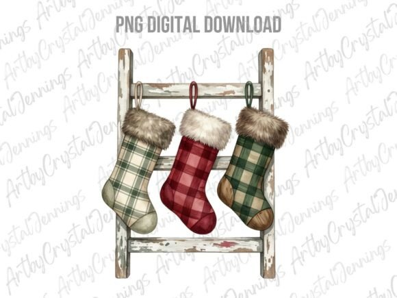 Christmas Stockings Ladder Clipart PNG Review