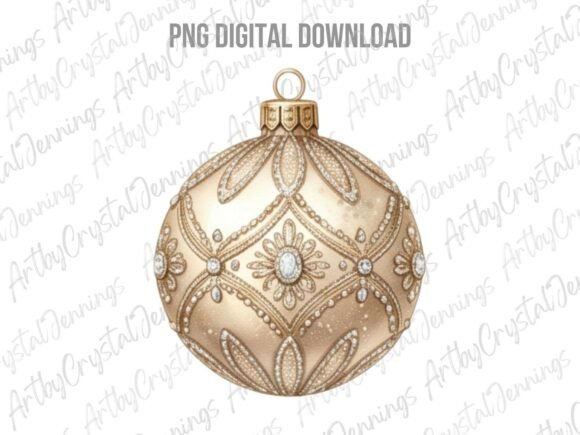 Gold Christmas Ornament Clipart PNG & Illustrations
