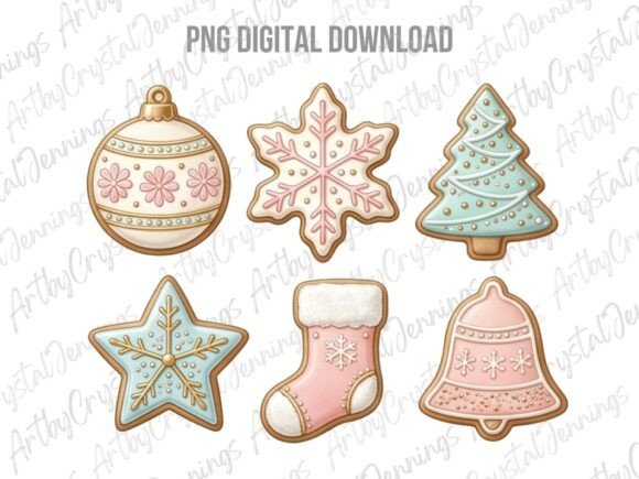 Holiday Christmas Cookie Clipart PNG Illustrations