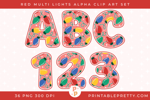 Red Christmas Lights Alphabet PNG Illustrations Review