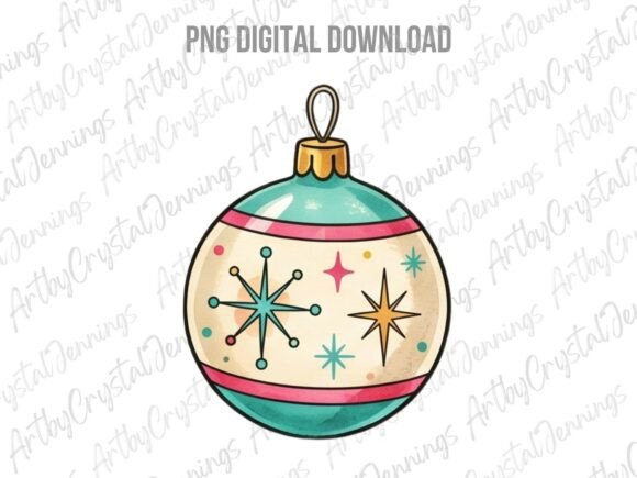 Retro Christmas Ornament PNG Review
