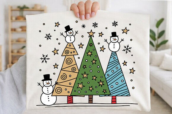 Snowman Christmas Tree PNG & Illustrations