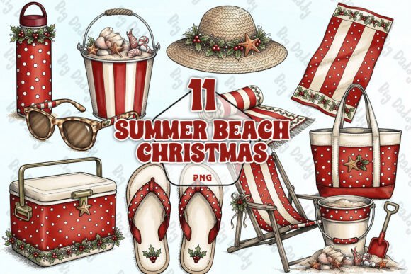 Summer Christmas Beach PNG Illustrations Review