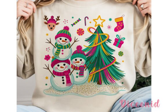 Whimsical Christmas Snowmen PNG Clipart & Illustrations